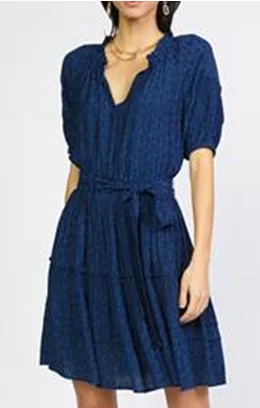 Sophisticated Style Francie Navy Ruffle Tiered Mini Dress