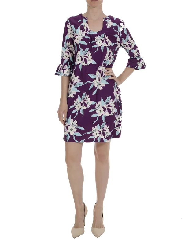 Trendy Women's Wear Nicole Ruffle Sleeves in Purple Floral