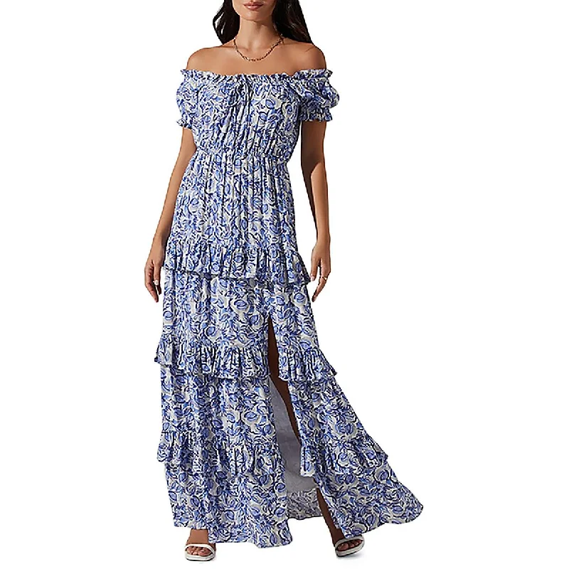 Festival Fashion ASTR the Label Womens Viona Tiered Long Maxi Dress