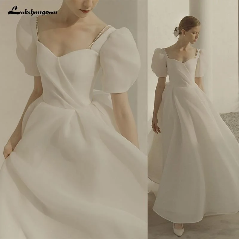 Vibrant Femme Fashion Roycebridal Wedding Dress Puffy Short Sleeve Bride Dress Beach Princess