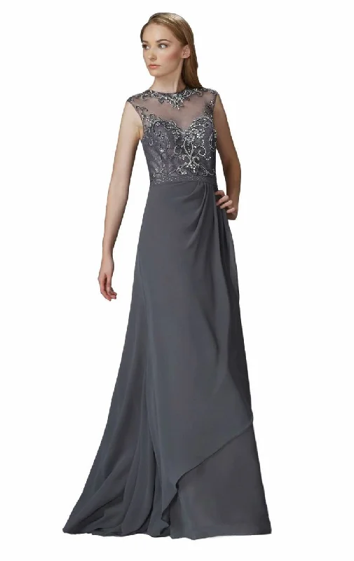 Best Sellers Elizabeth K - GL2099 Jewel Illusion Draped Chiffon Gown