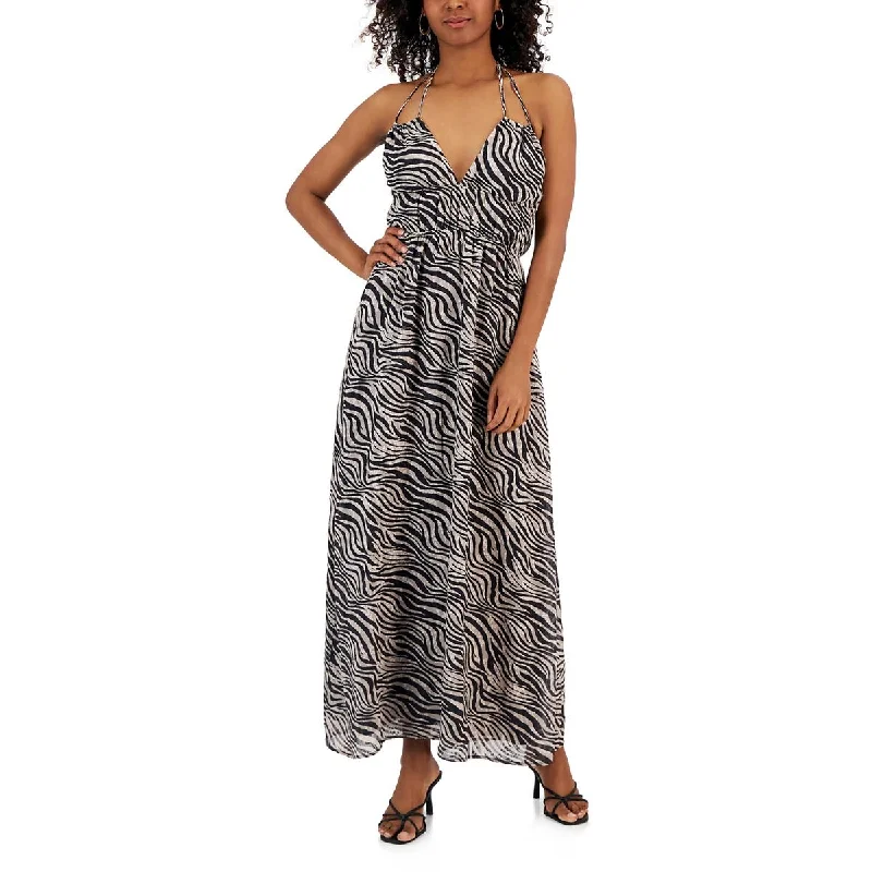 Seasonal Sale Rachel Rachel Roy Womens Zebra Print Halter Maxi Dress