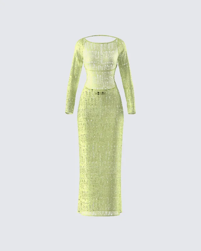 Limited Time Deal Hartley Green Open Knit Maxi Dress