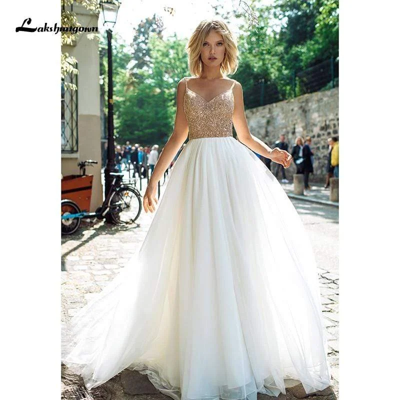 Current Trends Roycebridal Wedding Dresses Luxury Top Sequins Backless