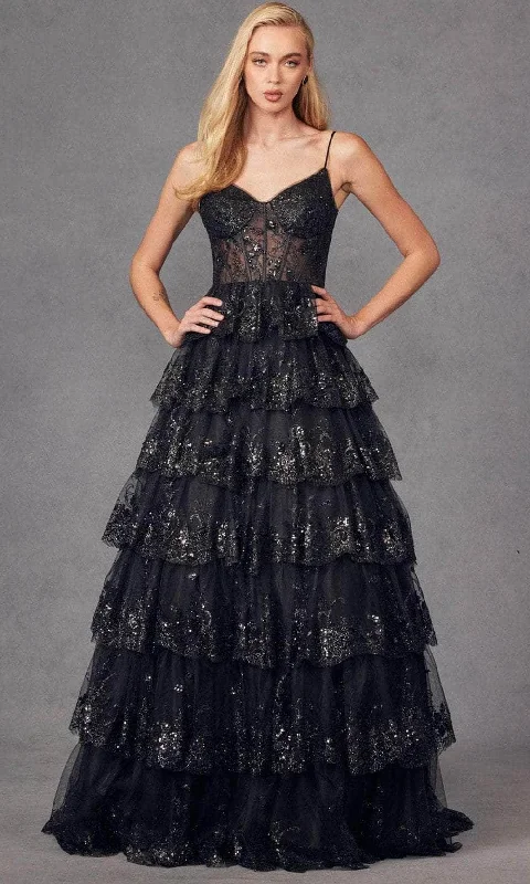 Clearance Sale Online Juliet Dresses JT2454K - Sequin Lace Ruffle Skirt Prom Gown