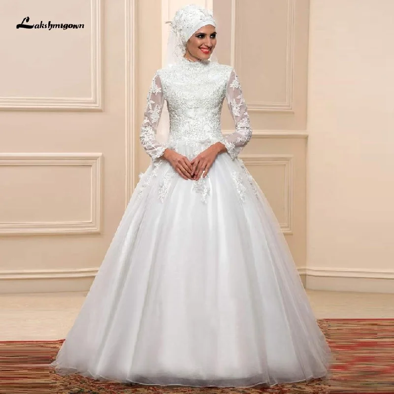 Boutique Dress Online Roycebridal White Muslim Wedding Dress with Long Sleeves