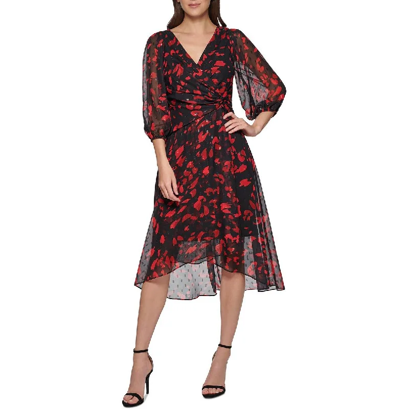 Cheap Women's Clothing Online DKNY Womens Printed Calf Midi Dress