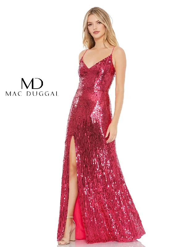 Online Boutique Clothing Mac Duggal 10737 Long Spaghetti Strap Prom Dress