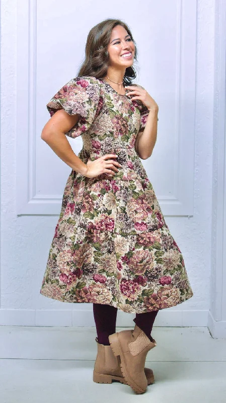 Online Boutiques Best Folio Dress | Brown Floral Dress