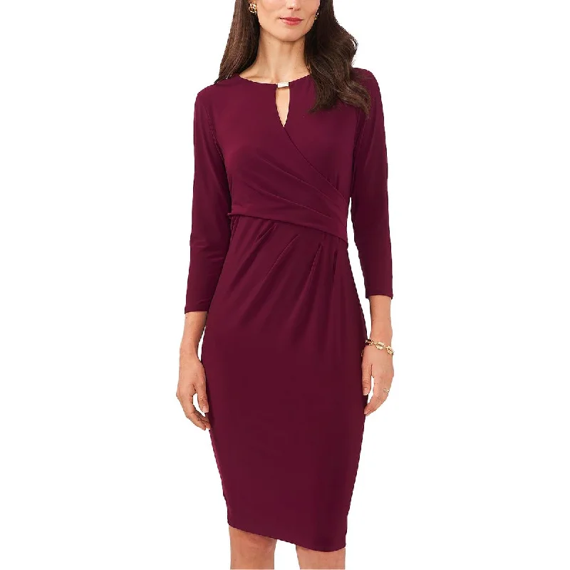 Edgy Fashion MSK Womens Jersey Faux Wrap Midi Dress