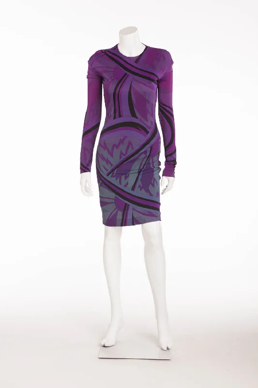 Must-Have Styles Emilio Pucci - NWT Long Sleeve Purple Mini Dress - IT 42