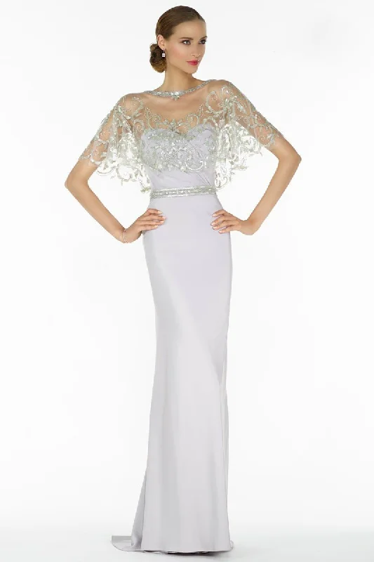 Stylish Savings Alyce Paris Strapless Fitted Evening Gown with Capelet 27132