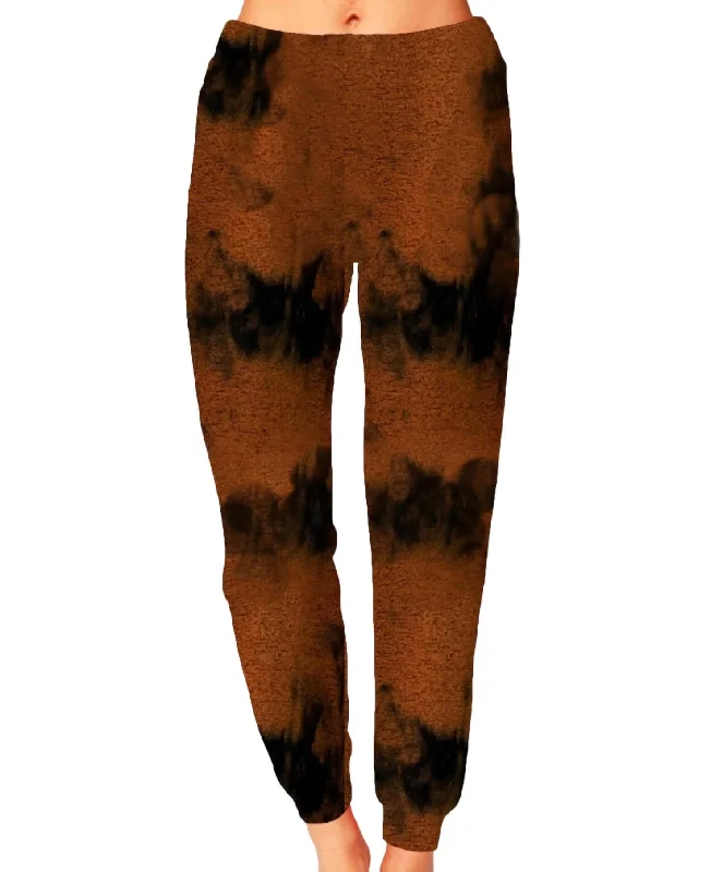 Premium Fabrics Marble Wash Joggers In Spice