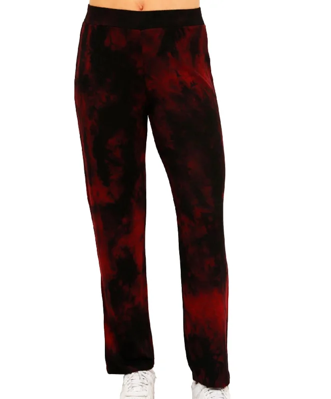 Sophisticated Style Marble Wash Lounge Pant In Sangria
