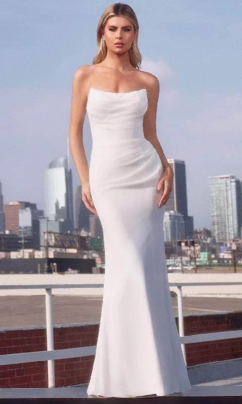 Day-To-Night Styles Ladivine Bridal 7434W - Strapless Scoop Neck Bridal Gown