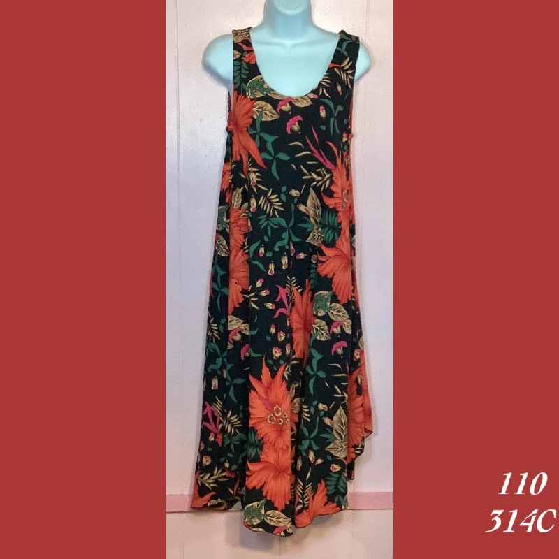 Evening Elegance Rainbow Jo Sundress Resort Wear Floral Print Midi Dress - 110 - 314C