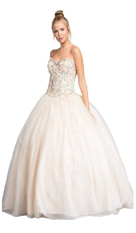 Bold Fashion Trevi Collection - Jeweled Strapless Sweetheart Evening Ballgown