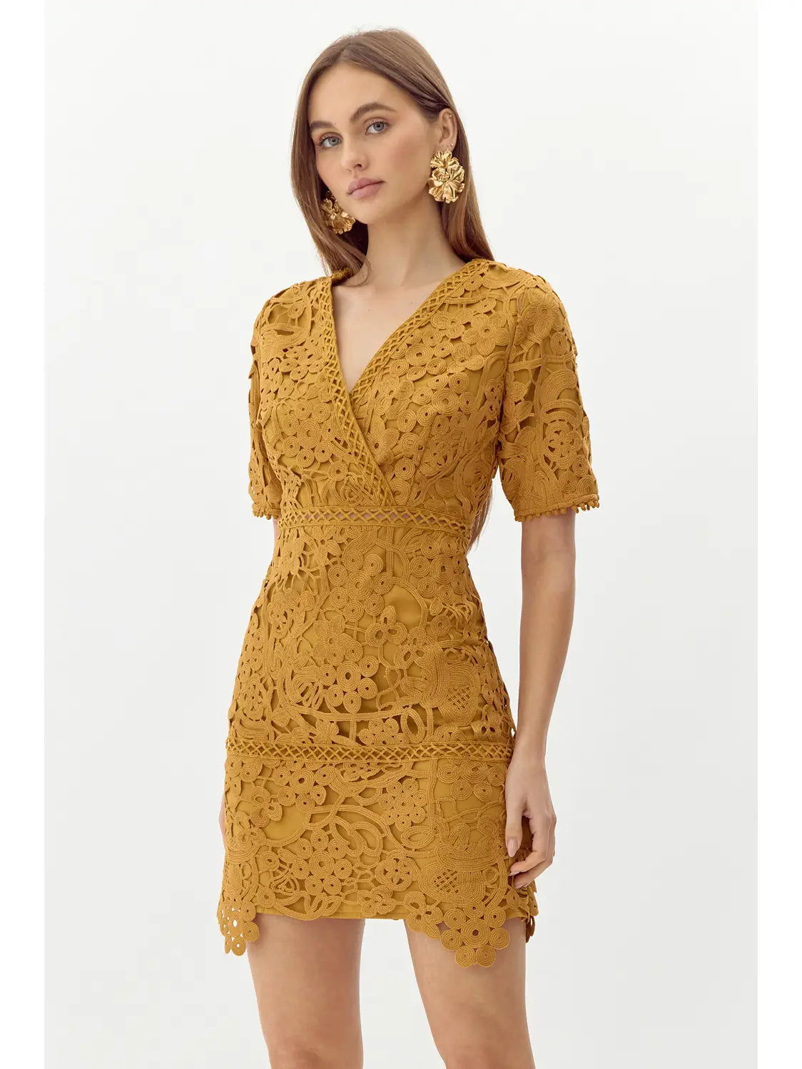 Latest Trends Tasha Scalloped Crochet Lace Mini Dress