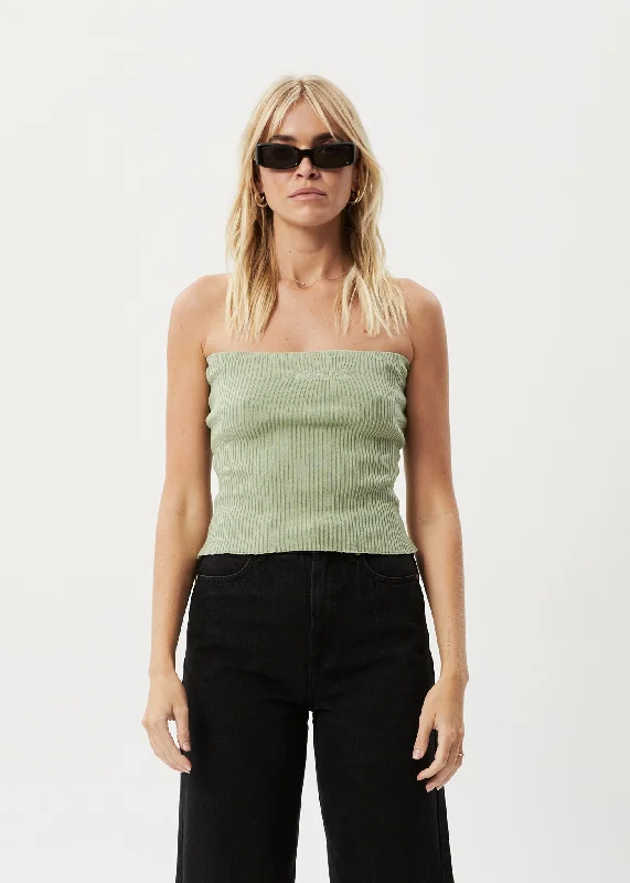 Online Boutiques Clothing AFENDS Womens Weekend - Knit Tube Top - Eucalyptus