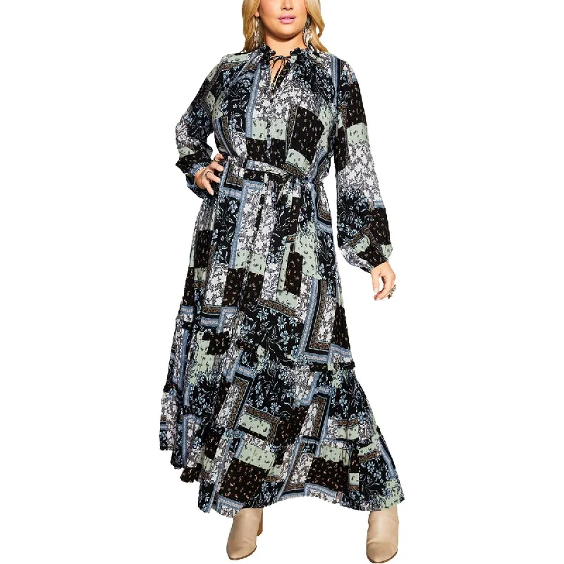 Trendy Outfits For Girls Aveology Womens Plus Printed  Maxi Dress