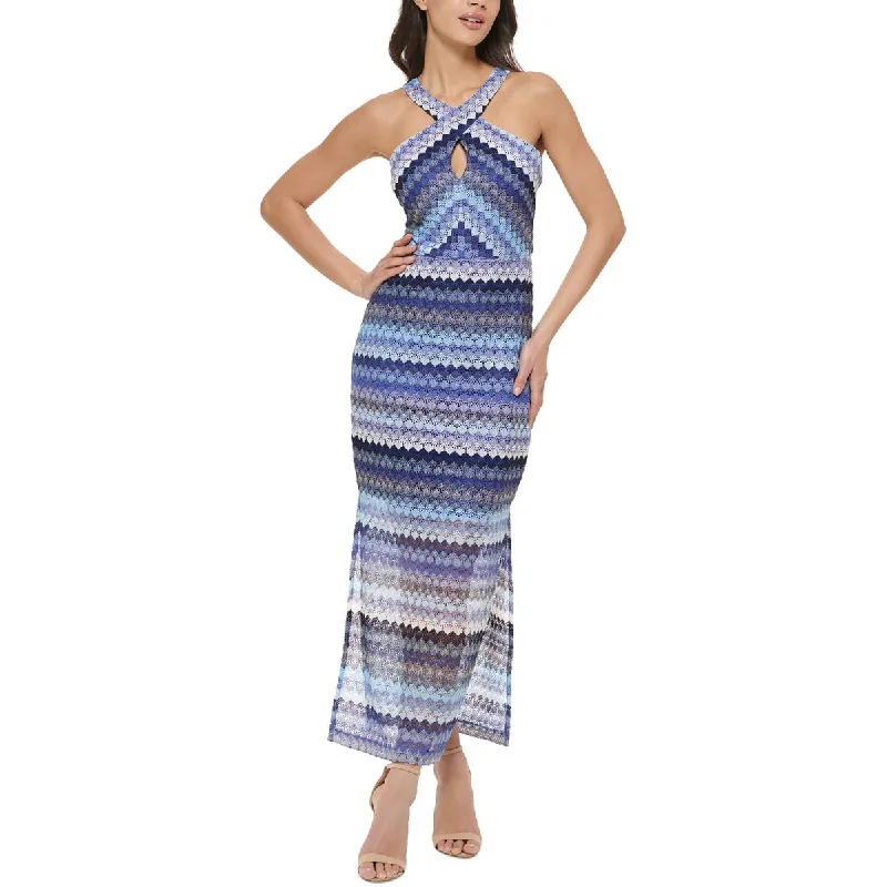 Winter Wardrobe Clearance Guess Womens Crochet Halter Maxi Dress