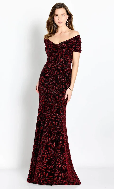 Casual Chic Clothing Cameron Blake CB766 - Foliage Motif Evening Gown