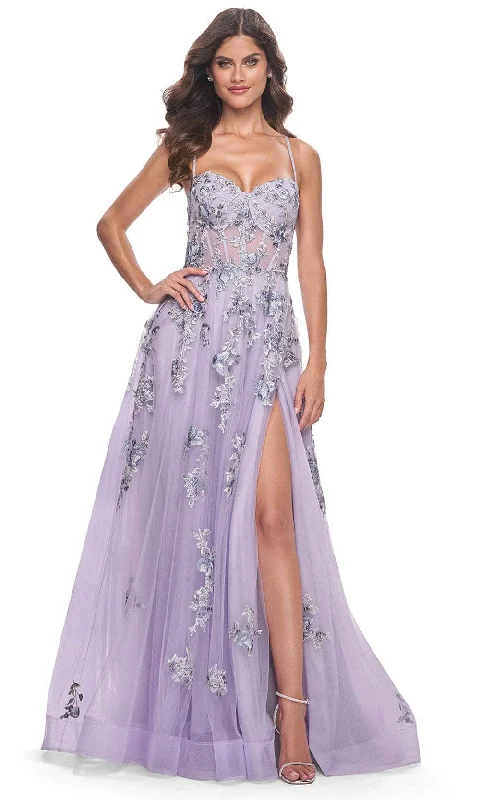 Clothing Sale La Femme 32221 - Lace Applique A-Line Prom Gown