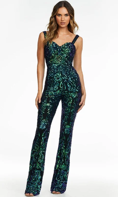 Clearance Sale Ashley Lauren - 11116 Sweetheart Sequin Jumpsuit