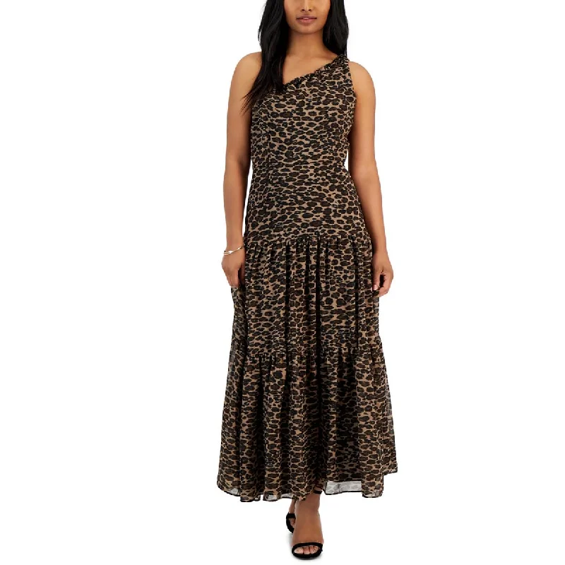 Holiday Special Offers Taylor Womens Animal Print Chiffon Maxi Dress