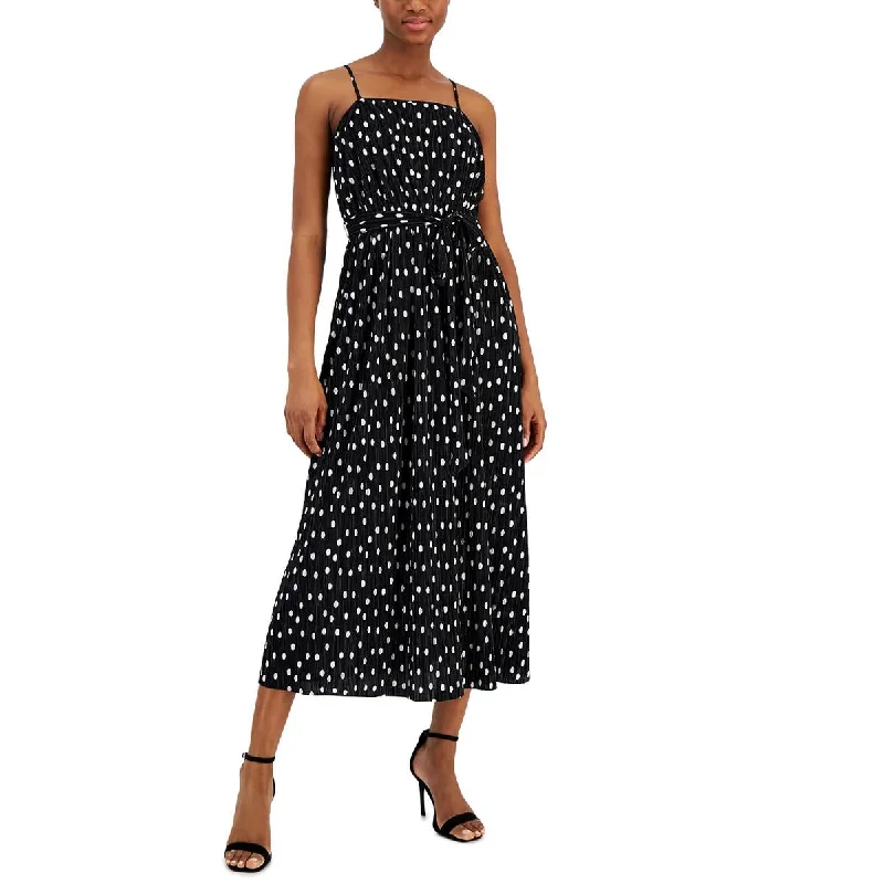 Premium Fashion Anne Klein Womens Polka Dot  Midi Dress