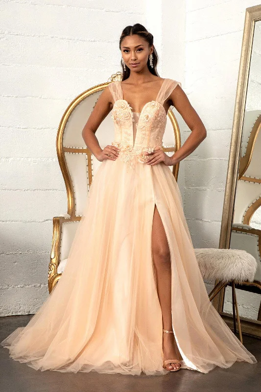 Chic Women’s Clothing for Date Nights Prom Long Formal Mesh Evening Dress