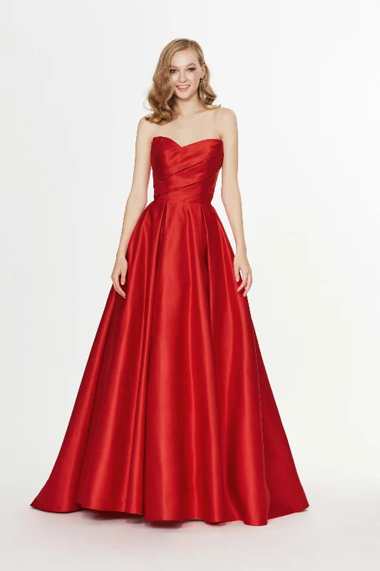 Boutique Dress Online Angela & Alison - 91137 Strapless Asymmetrical Pleated Ballgown