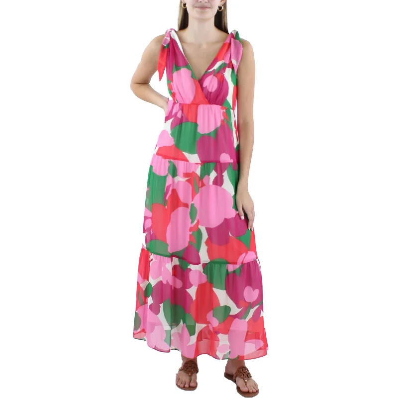 Relaxed Style Donna Morgan Womens Printed Tea Length Maxi Dress