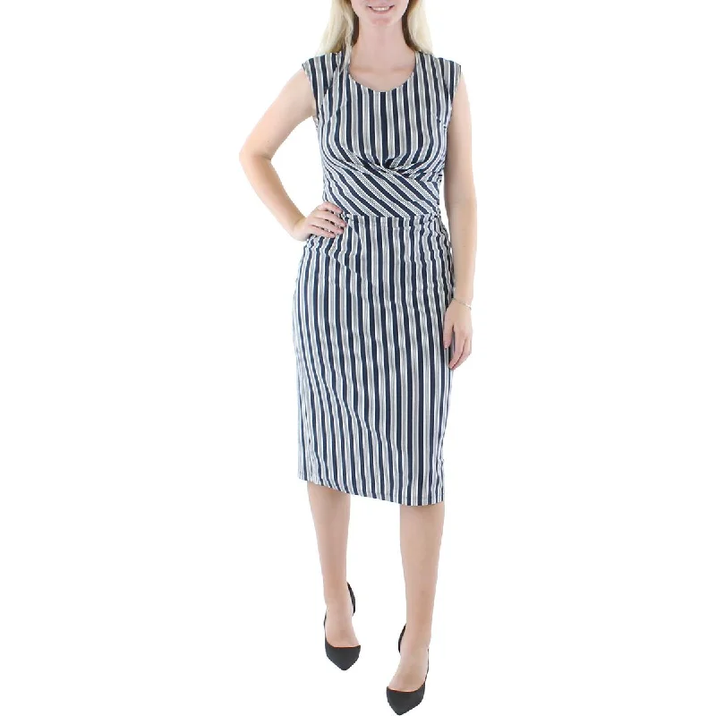 Flash Sale Clothing Lauren Ralph Lauren Womens Striped Calf Midi Dress