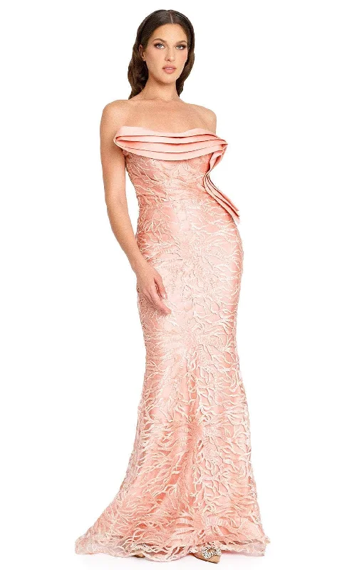 Comfortable Clothes Nicole Bakti 7096 - Strapless Sequin Lace Evening Gown