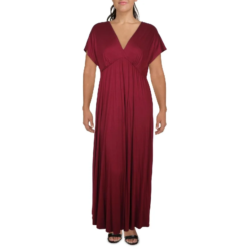 Trendy Online Boutiques 24seven Comfort Apparel Womens Plus Surplice Rayon Maxi Dress