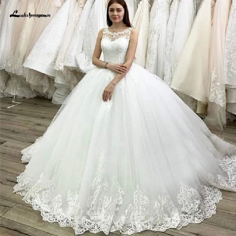 City Fashion Roycebridal White Bridal Ball Gown Wedding Dress Vintage Lace Appliques