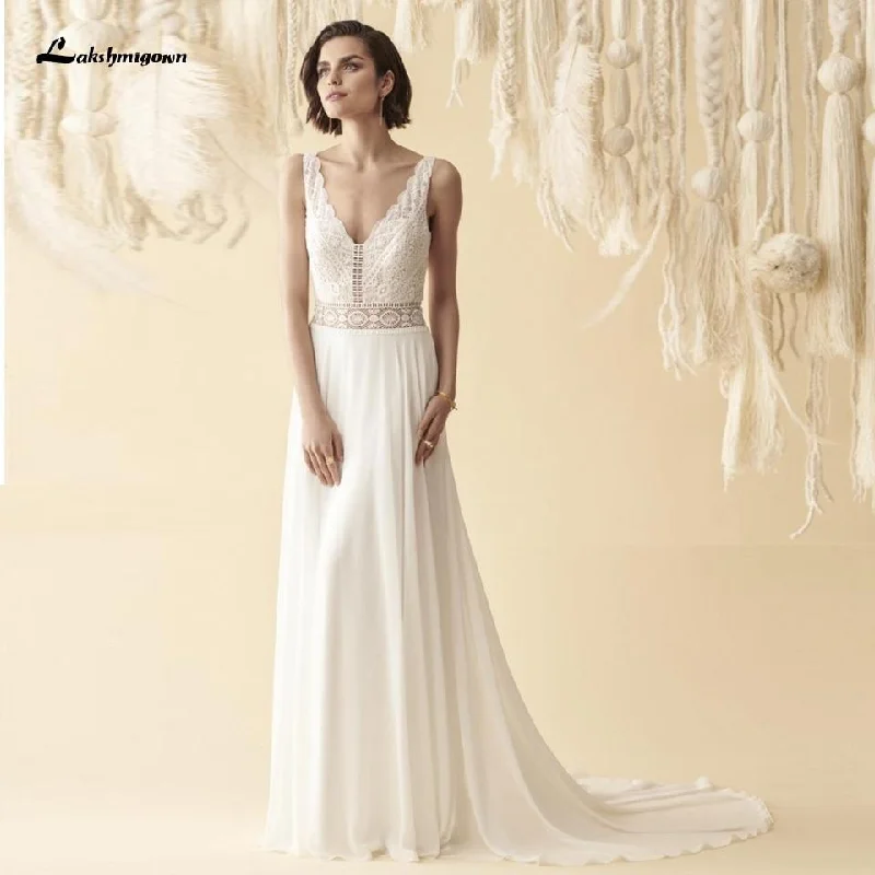 Cool Prices Roycebridal Wedding Dress for Women Summer Sexy V-Neck Lace