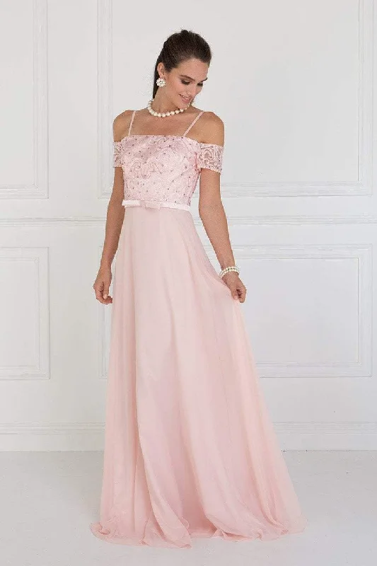 Wardrobe Update Elizabeth K - GL1521 Off Shoulder Lace Bodice Chiffon A-Line Gown