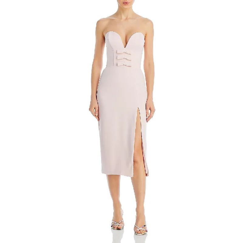 Stylish Savings Amanda Uprichard Womens Strapless Midi Midi Dress