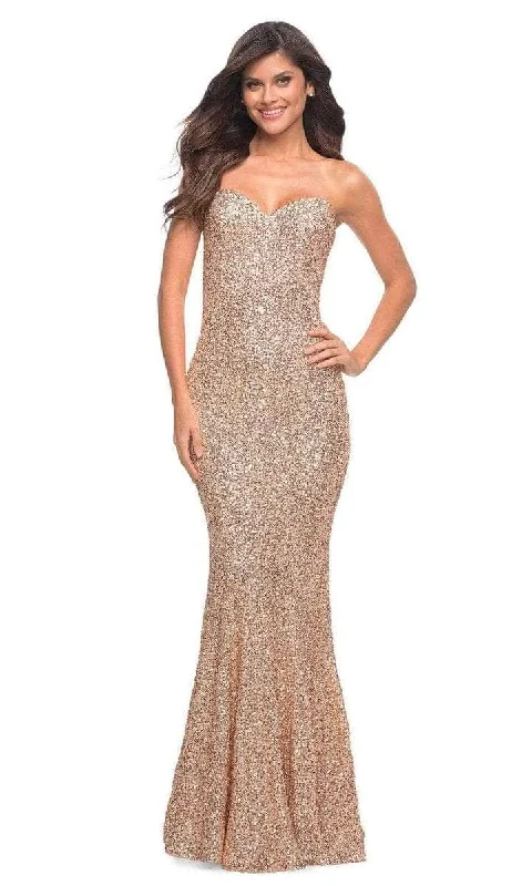 Online Boutiques Best La Femme - Strapless Mermaid Prom Gown 30714SC - 1 pc Rose Gold In Size 2 Available