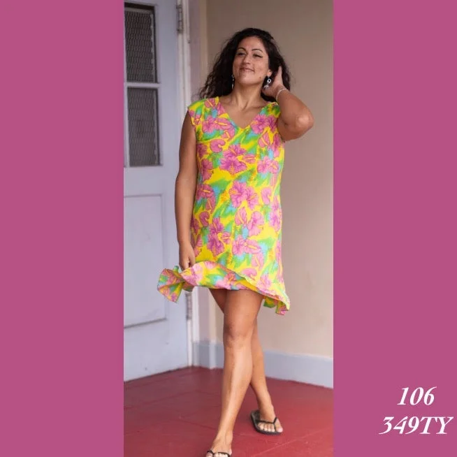 Summer Fashion Rainbow Jo V-Neck Floral Mumu Summer Midi Dress - 106 - 349TY