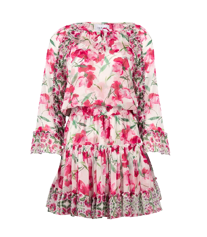 Trendy Women's Wear Eliza Paneled Mini Dress Spring Fuchsia Mix