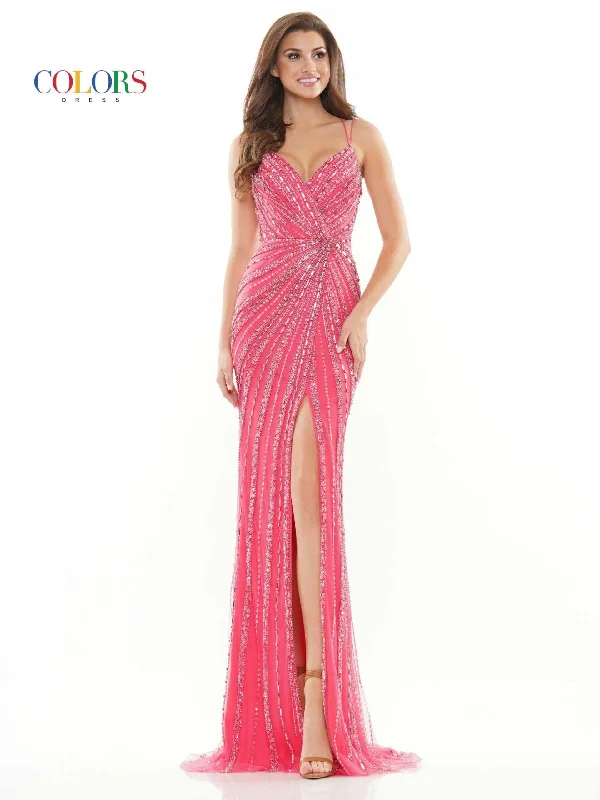 Stylish Looks Colors 2685 Colors Long Formal Beaded Mesh Prom Dress