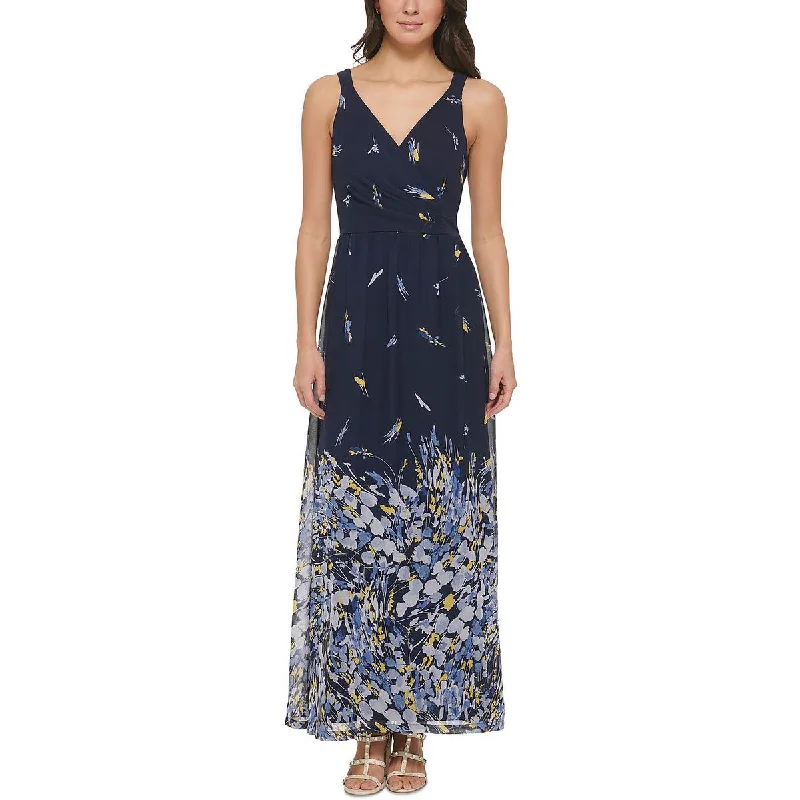 Pastel Styles DKNY Womens Chiffon Printed Maxi Dress