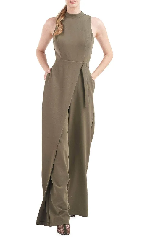 Discount Store Kay Unger 5648558 - Turtleneck Belted Overlay Jumpsuit