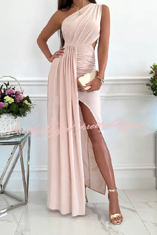 Limited Styles Romantically Inclined One Shoulder Maxi Dress