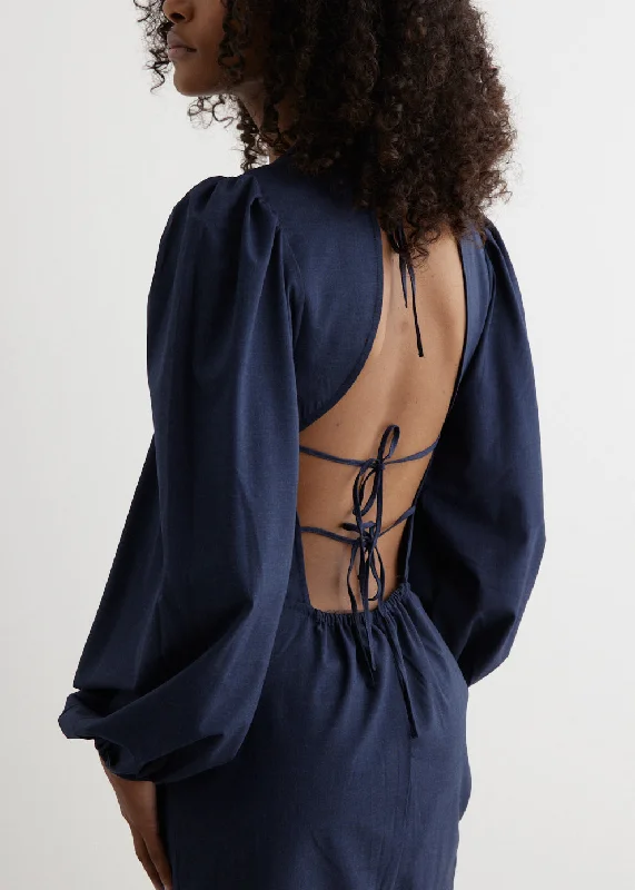 Athleisure Wear Drapey Melange Open Back Mini Dress