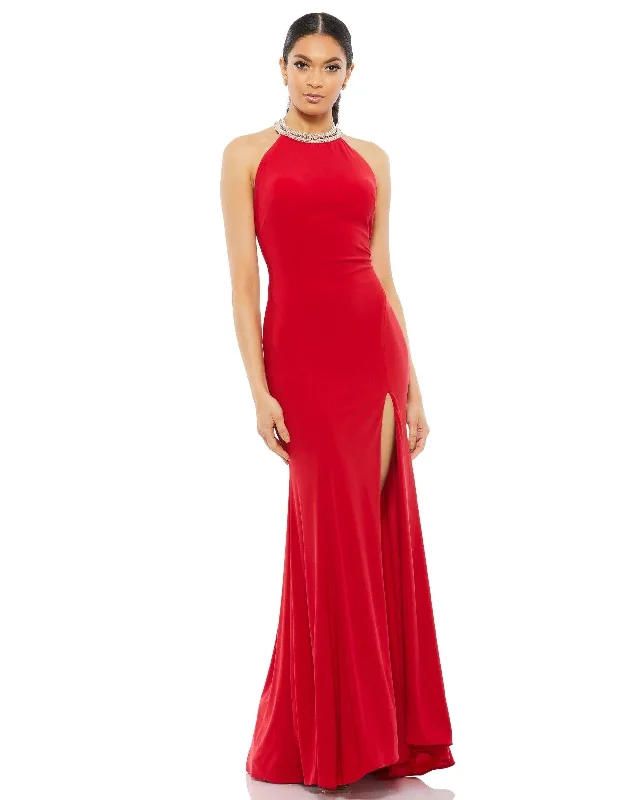 Wardrobe Upgrade Mac Duggal 25572 Prom Long Formal Fitted Halter Gown