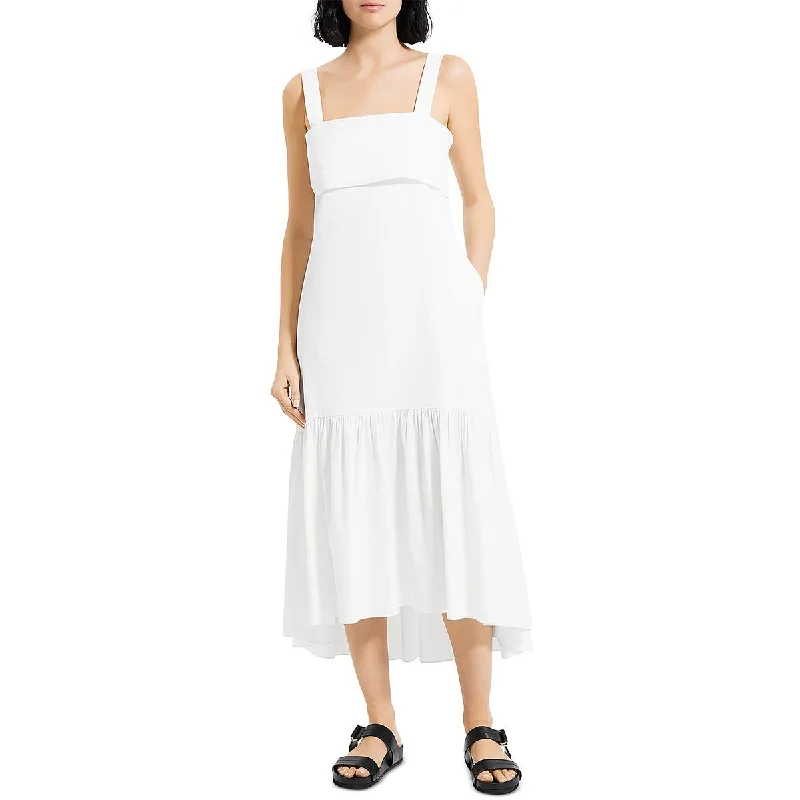 New Arrival Discount Theory Womens Linen Tie-back Midi Dress